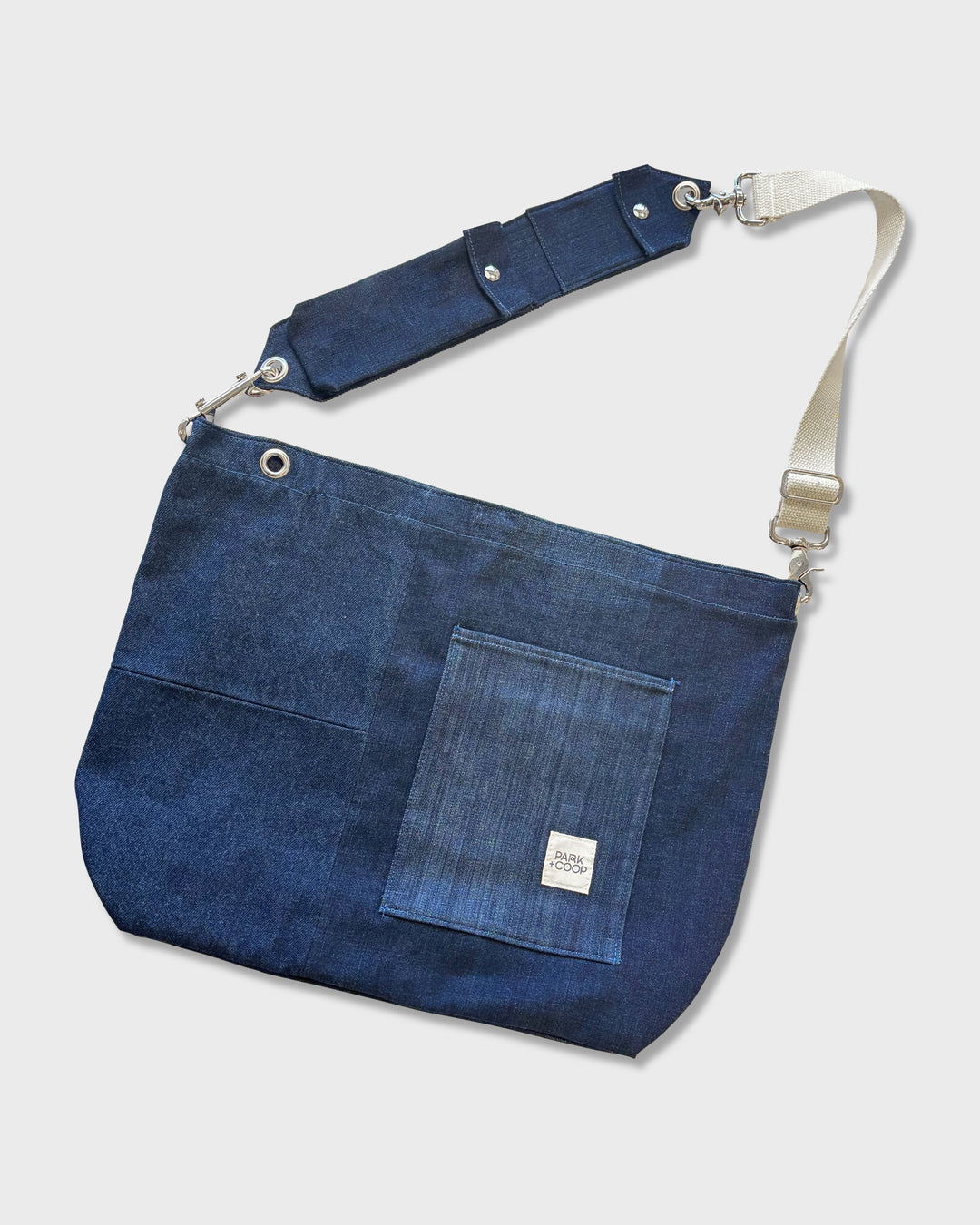 Upcycled Denim Market Tote Bag, Modular &amp; Washable