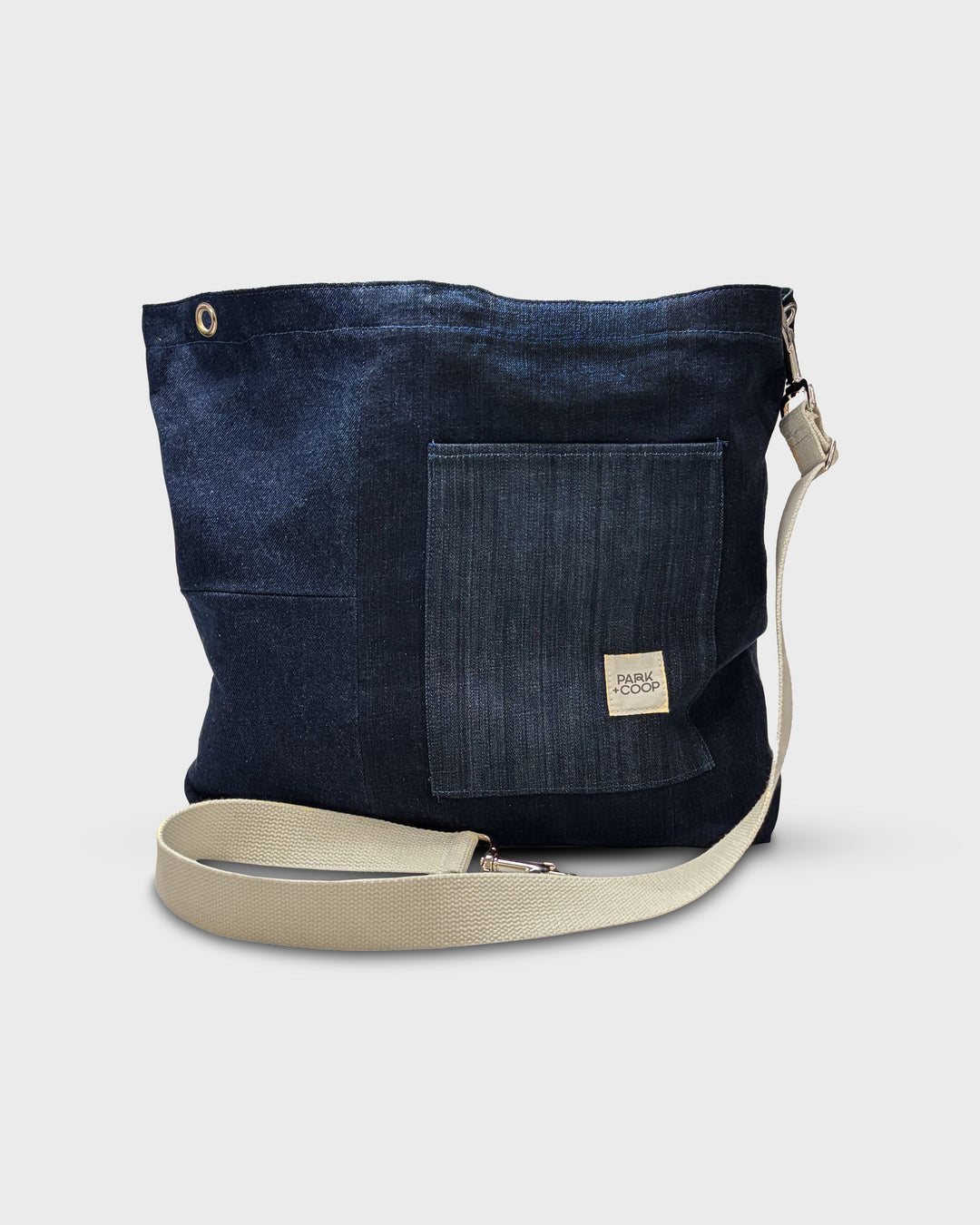 Upcycled Denim Market Tote Bag, Modular &amp; Washable