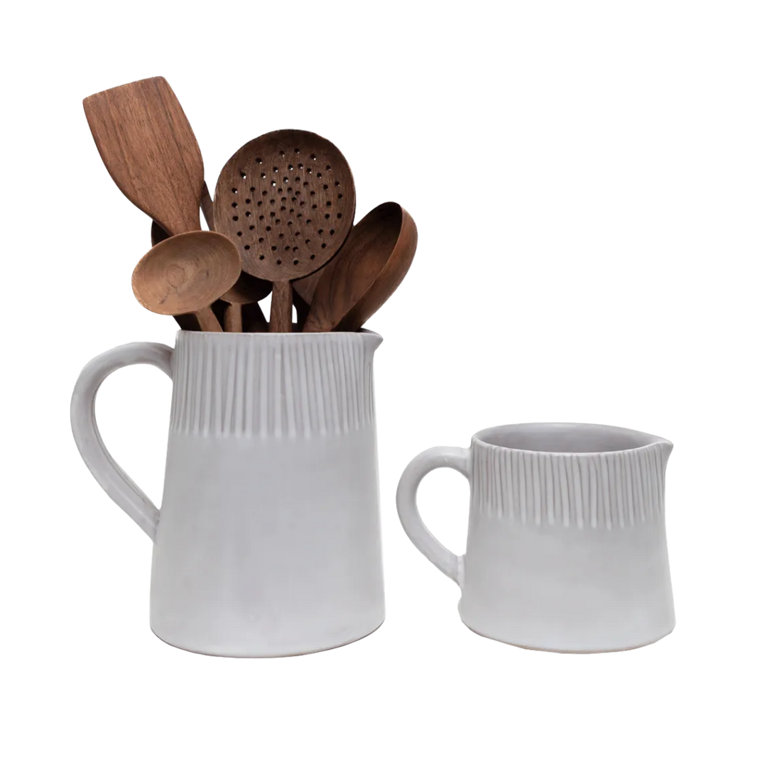 Matte Ceramic Pitcher Cloud White