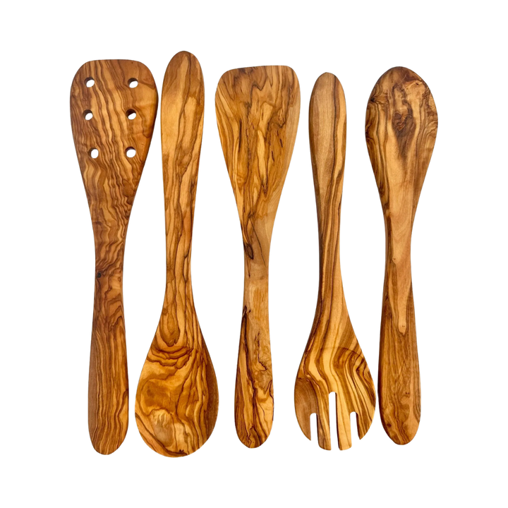 25 Piece Mediterranean Olive Wood Kitchen Set