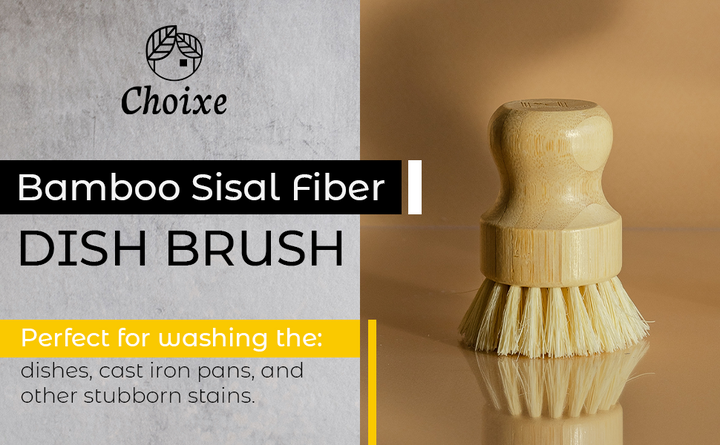 Compostable Sisal &amp; Bamboo Dish Brush, 3.15" x 1.7"