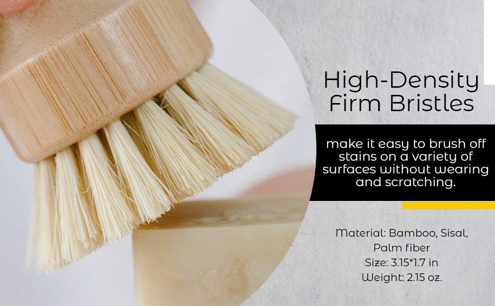 Compostable Sisal &amp; Bamboo Dish Brush, 3.15" x 1.7"