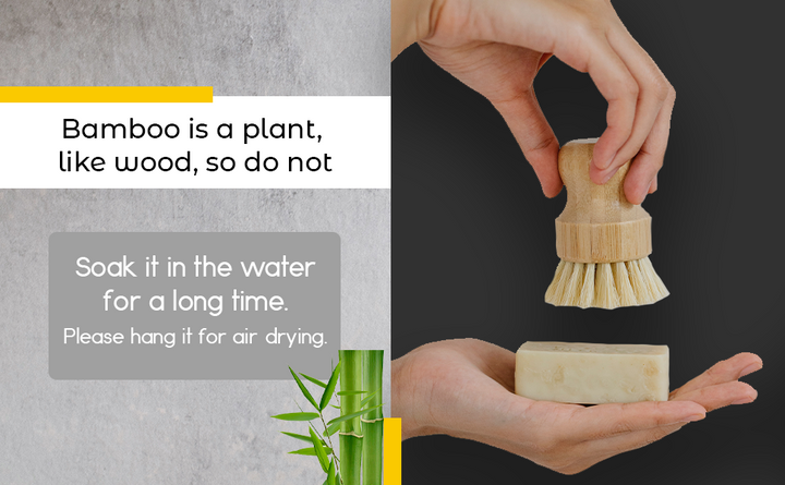 Compostable Sisal &amp; Bamboo Dish Brush, 3.15" x 1.7"