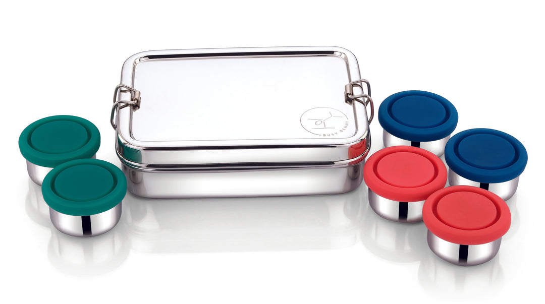 Plastic-Free Steel Bento Food Storage Box, 8 Ct.