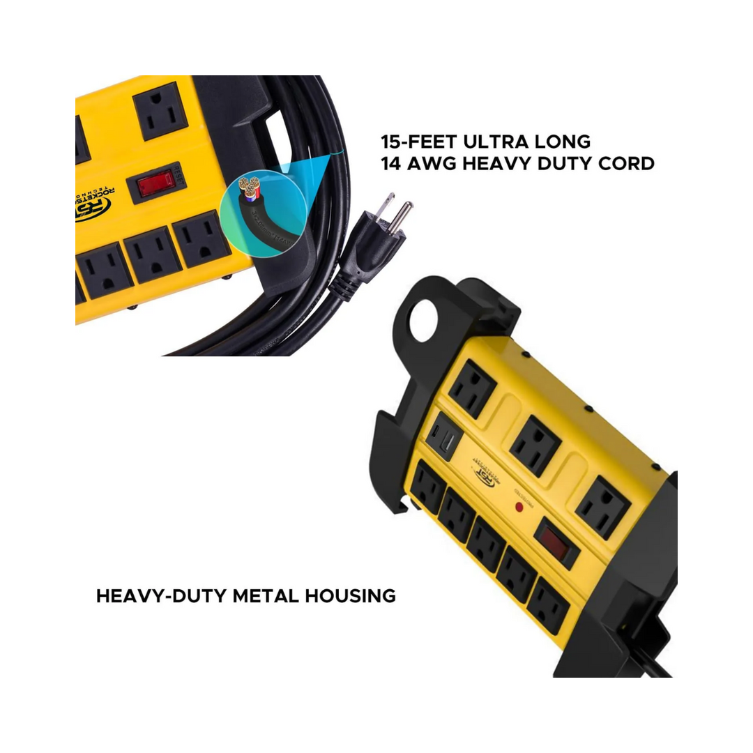 Metal Power Strip 8 Outlet