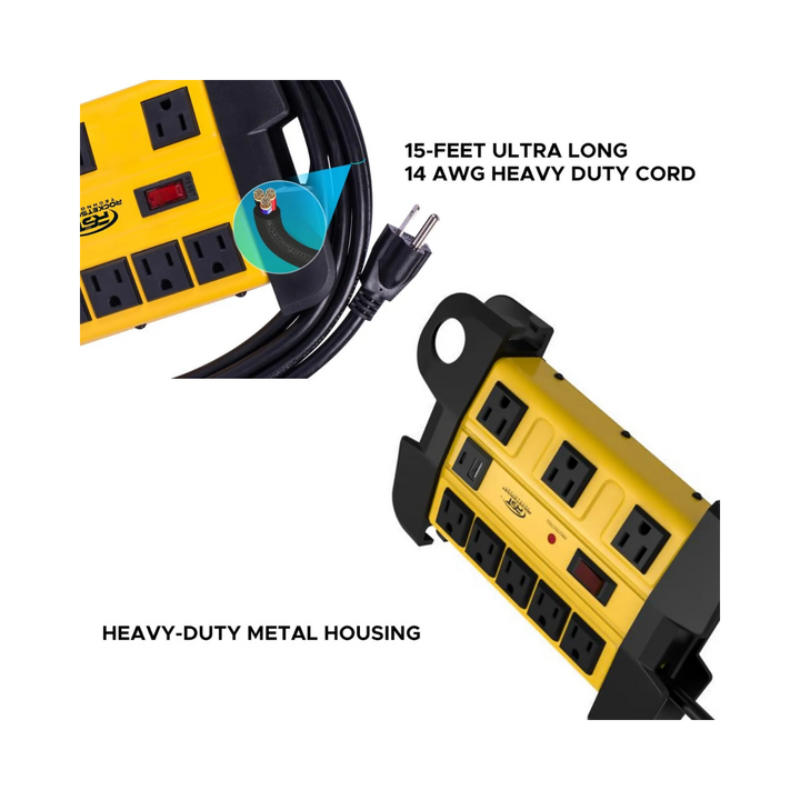 Metal Power Strip 8 Outlet