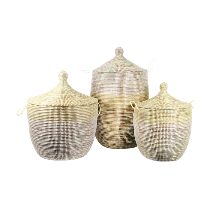 Millet Grass Tall Storage Basket Natural