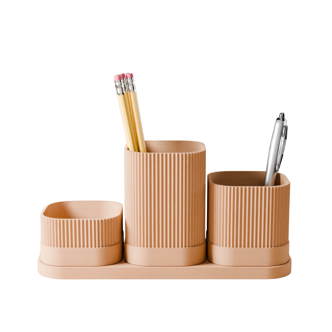 Minimalist Ceramic Pencil Holder Set