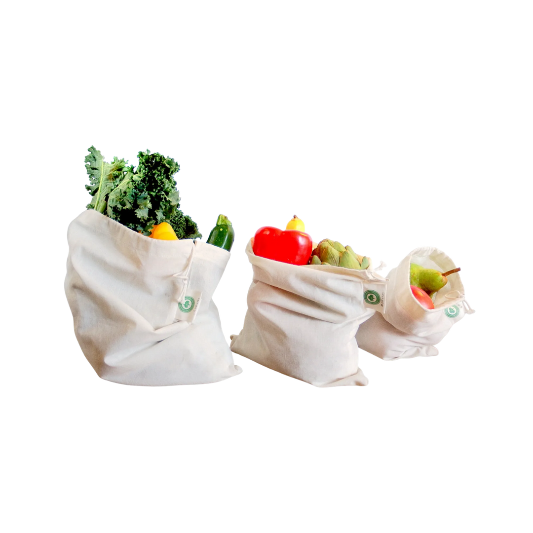 Muslin Produce Bags Drawstring Set