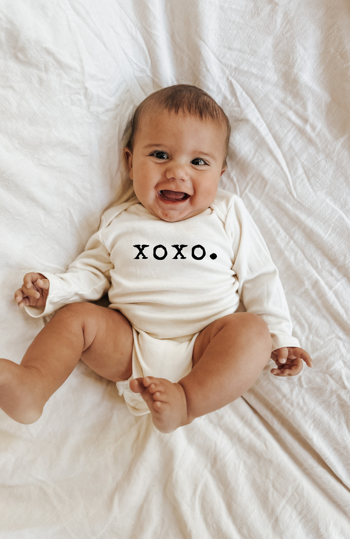 Organic Cotton XOXO Long Sleeve Baby Bodysuit