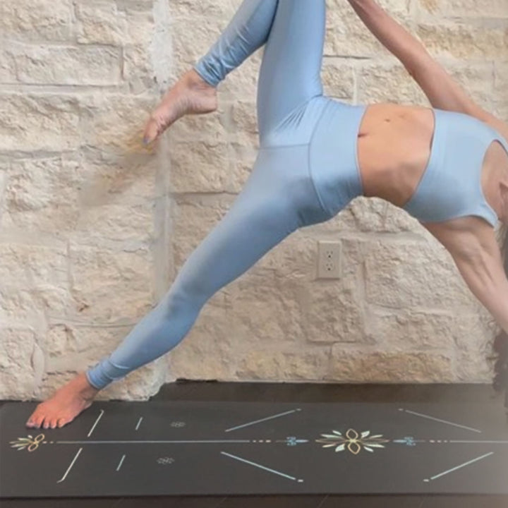 Natural Rubber Yoga Mat with Alignment Lines, 3/16"