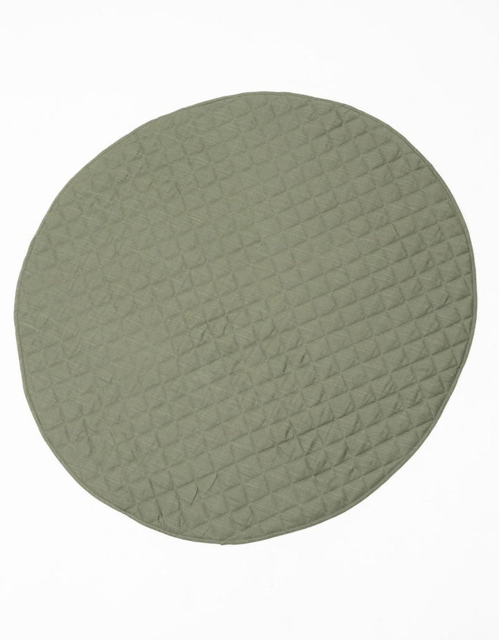 Pure Linen Triple-Padded Round Baby Play Mat