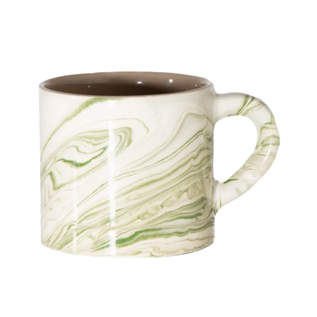 Olive Marbled Ceramic Mug