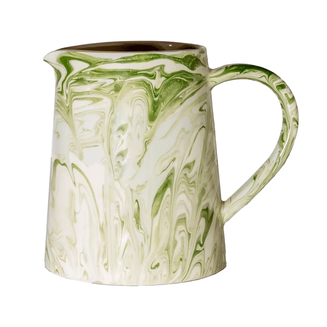 Olive Moroccan Ceramic Pitcher