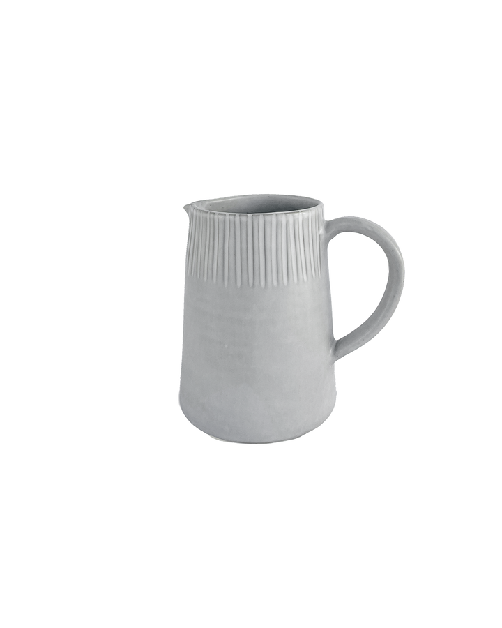 Handcrafted Matte Ceramic Serveware Pitcher, Cloud White