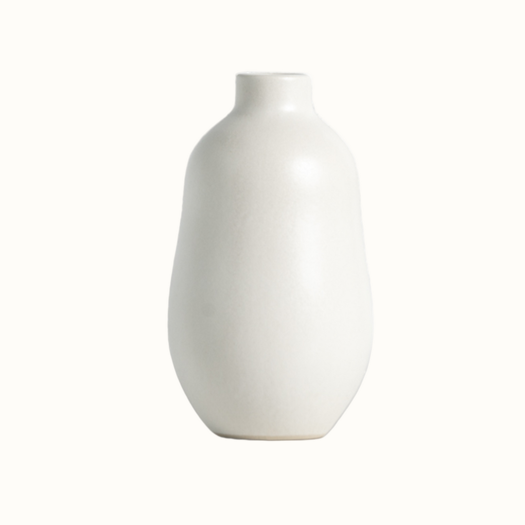 Handcrafted Matte Stoneware Vase, 4" x 7"