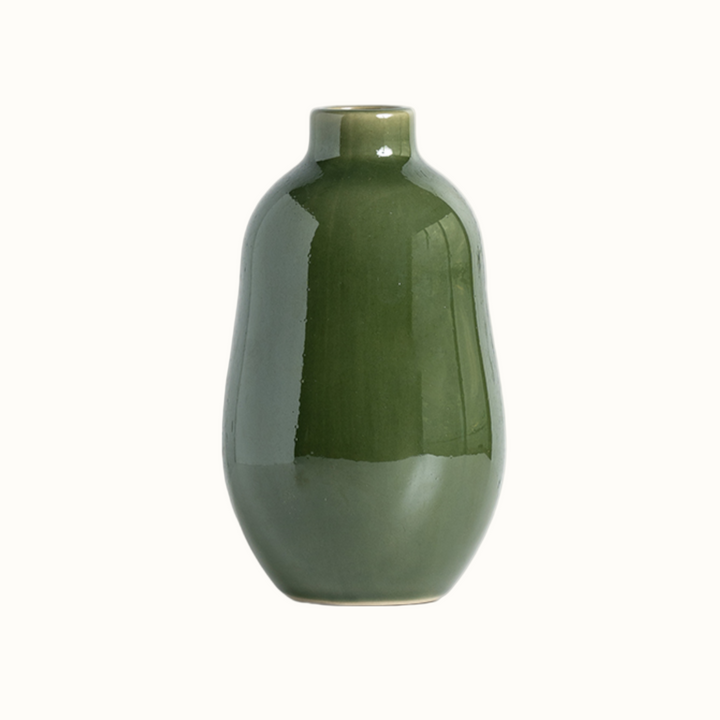 Handcrafted Matte Stoneware Vase, 4" x 7"