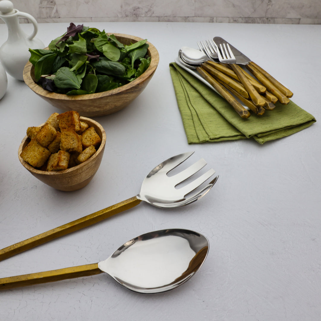 Handcrafted 18/8 Stainless Steel Salad Servers, 2 Ct.