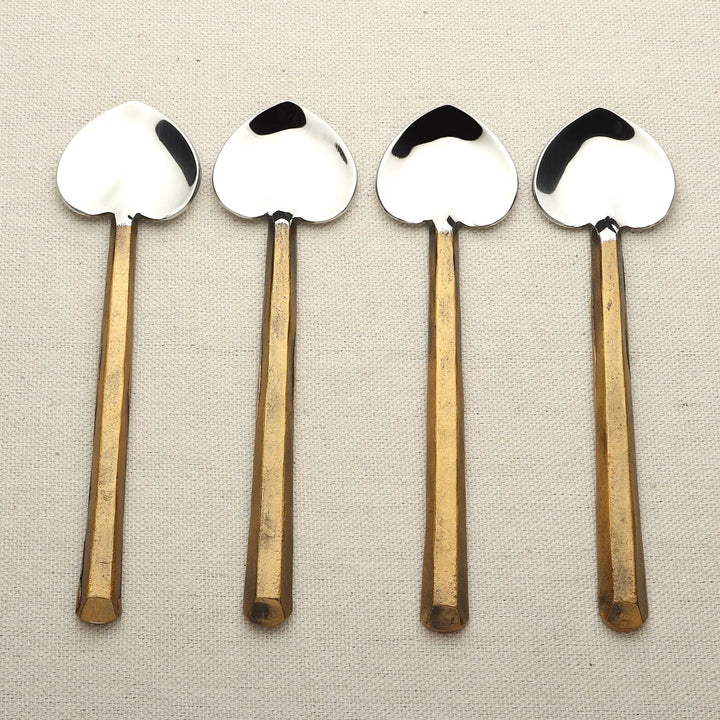 Handcrafted Gold Heart Spoon Flatware Set, 4 Ct.
