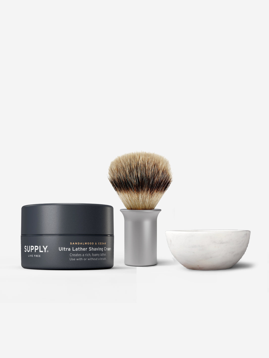 Non-Toxic Marble Shaving Bowl &amp; Grooming Kit