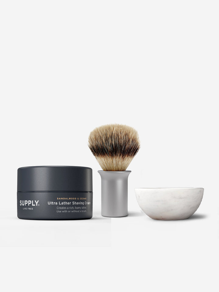Non-Toxic Marble Shaving Bowl &amp; Grooming Kit