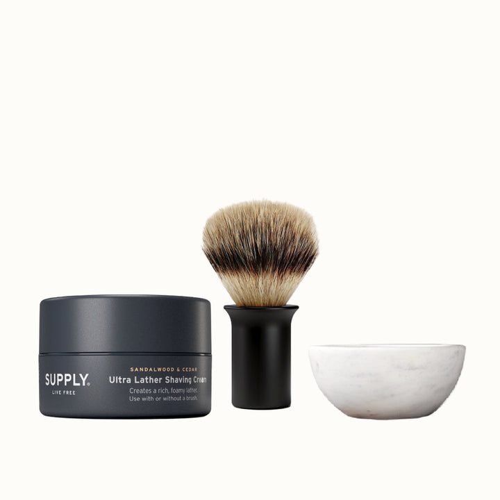 Non-Toxic Marble Shaving Bowl &amp; Grooming Kit