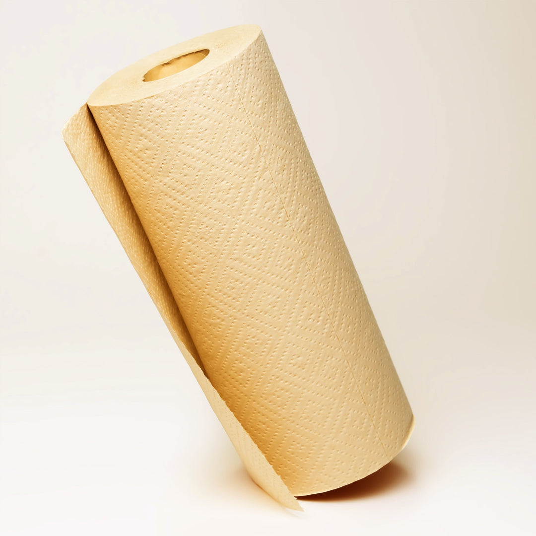 Biodegradable Unbleached Bamboo Paper Towels, PFAS-Free