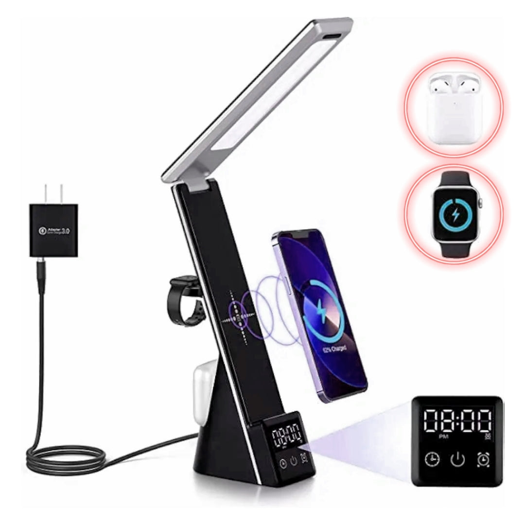 Smart LED Desk Lamp with 10W Wireless Charger, 7-in-1