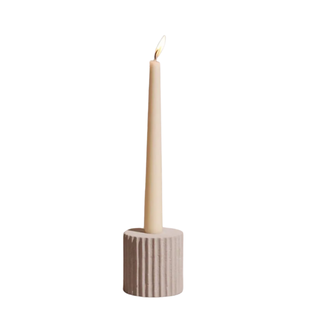 Pilar Sandstone Taper Candle Holder