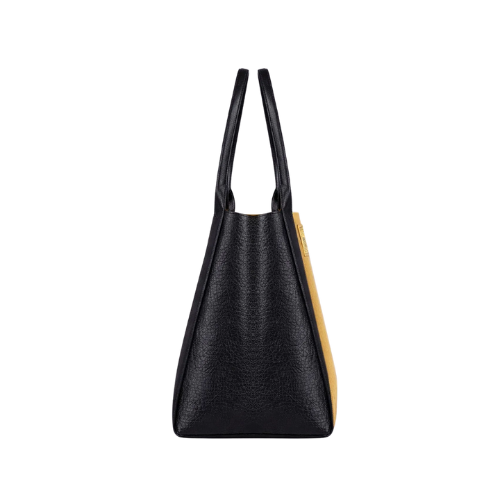 Pinatex Tote Bag Black &amp; Gold