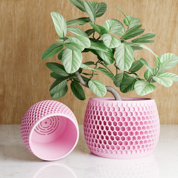 Bioplastic Honeycomb Geometric Planter, 3 Sizes