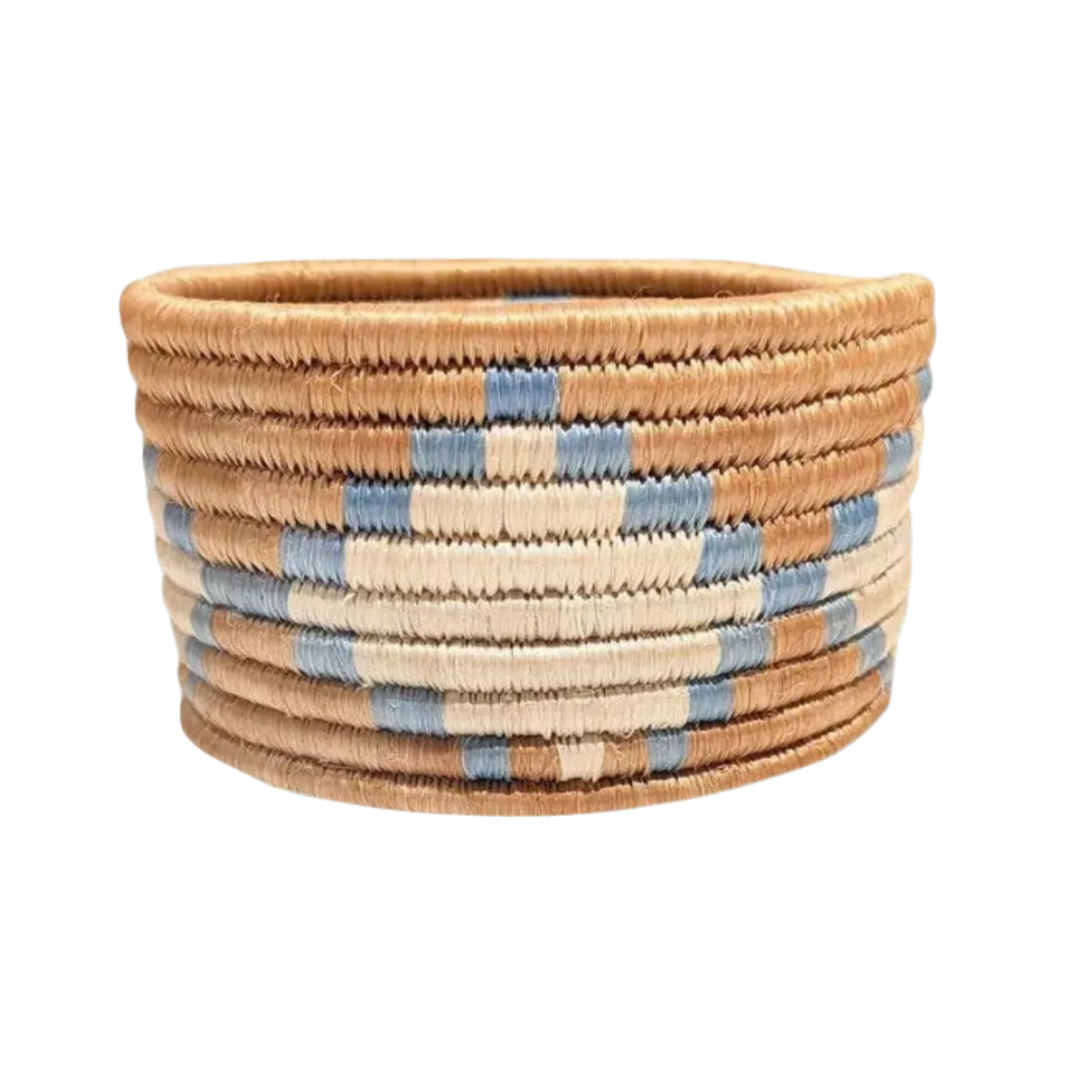 Pink Tan Sweetgrass Trinket Basket