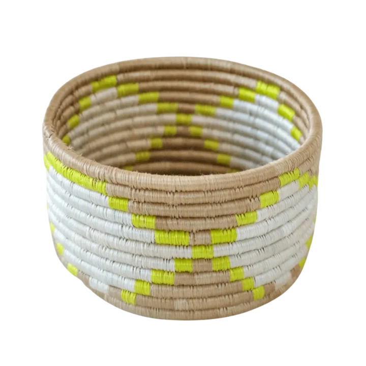 Pink Tan Sweetgrass Trinket Basket
