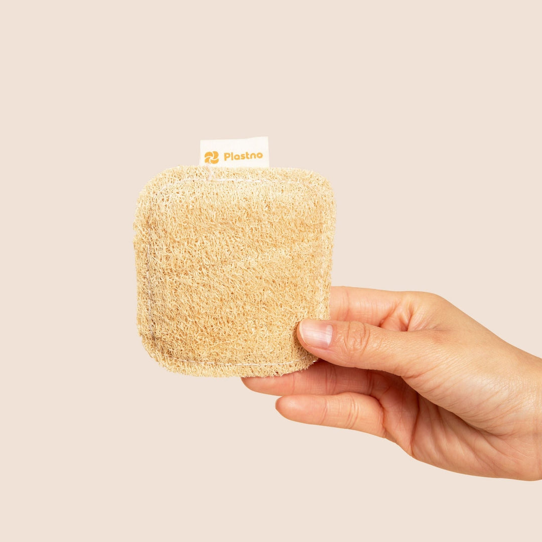Compostable Loofah &amp; Cellulose Dual-Sided Scrub Sponge