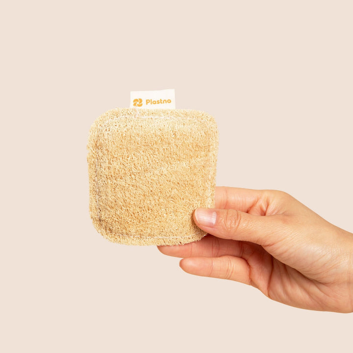Compostable Loofah &amp; Cellulose Dual-Sided Scrub Sponge