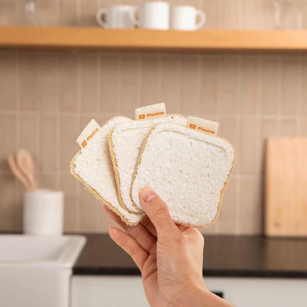 Compostable Loofah &amp; Cellulose Dual-Sided Scrub Sponge