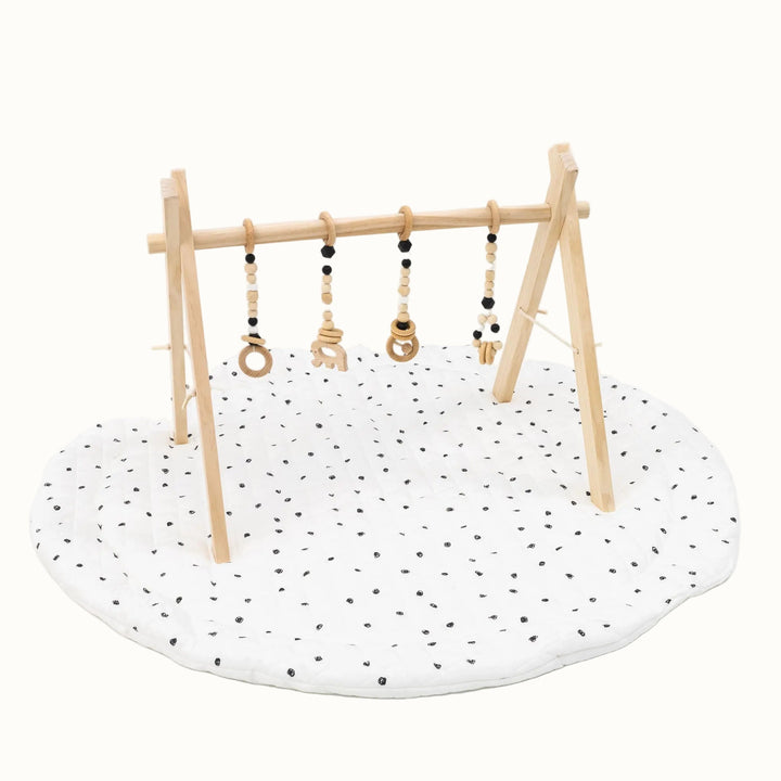 Non-Toxic Pine Wood Baby Play Gym &amp; Mat Set
