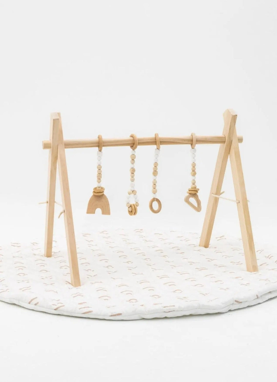 Non-Toxic Pine Wood Baby Play Gym &amp; Mat Set