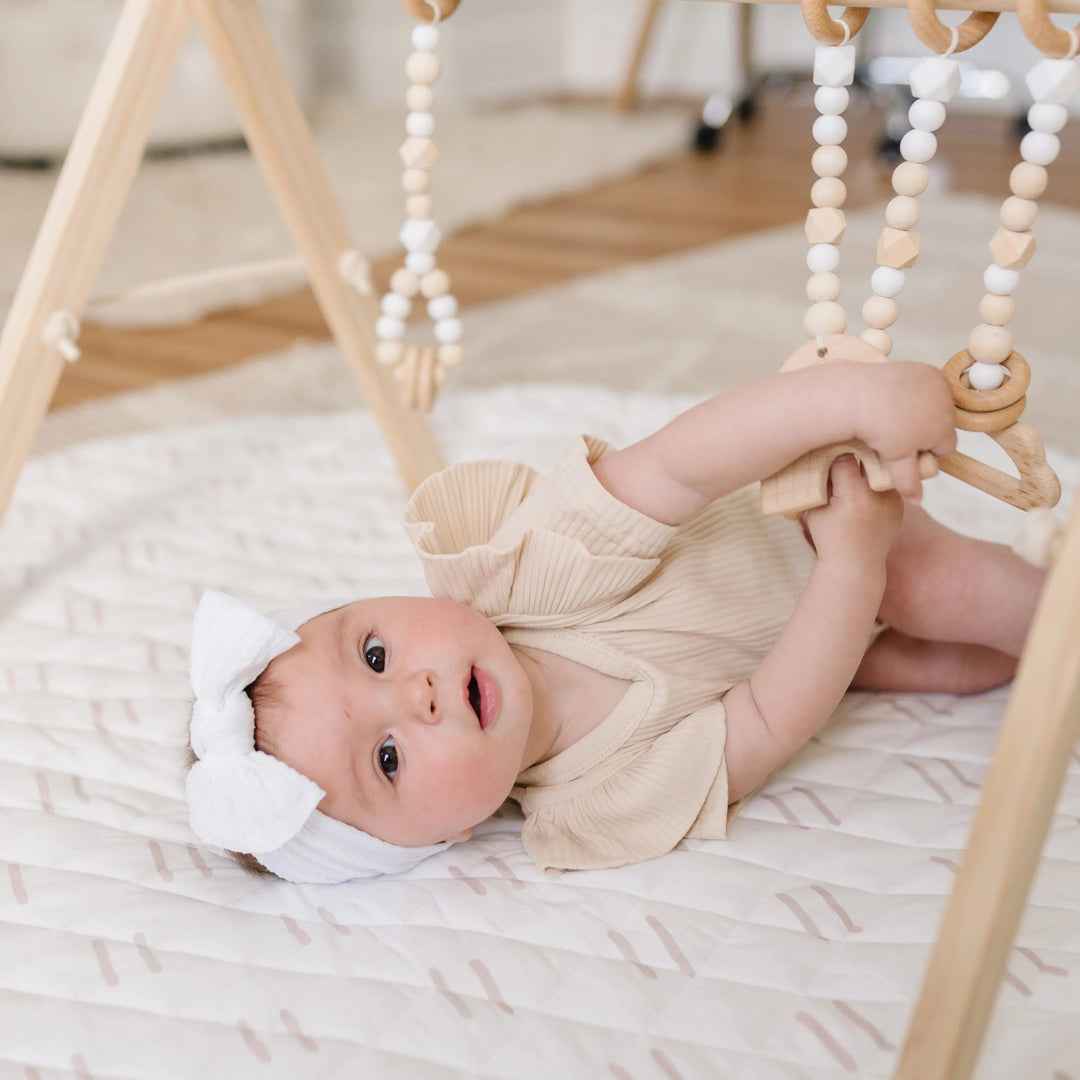 Non-Toxic Pine Wood Baby Play Gym &amp; Mat Set