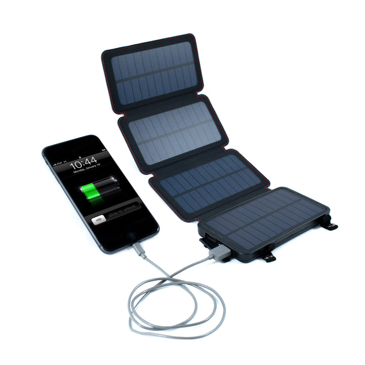 Solar Power Bank, 8,000 mAh, 3-Port, 4-Panel