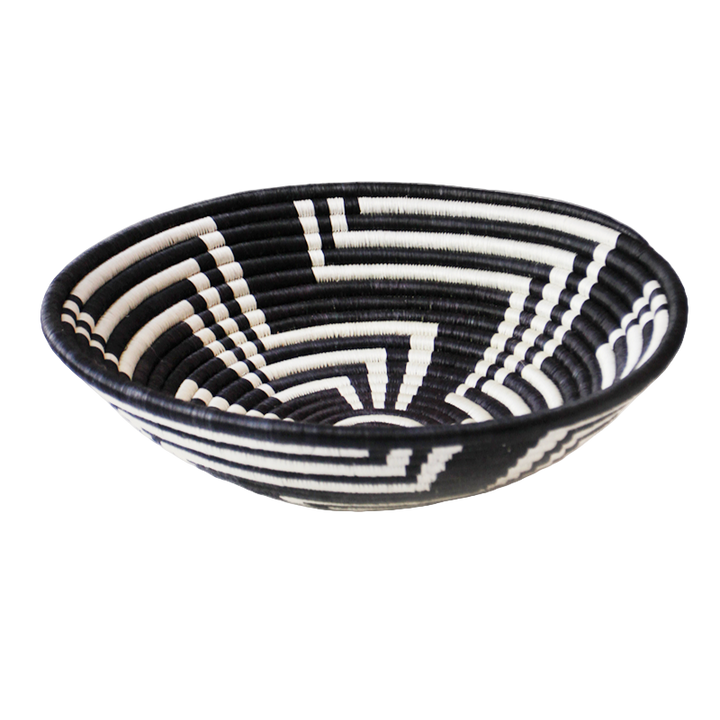 Handcrafted Sisal &amp; Sweetgrass Basket, 12" B&amp;W