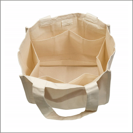 Plastic-Free Unbleached Canvas Tote, 16" x 12" x 7"