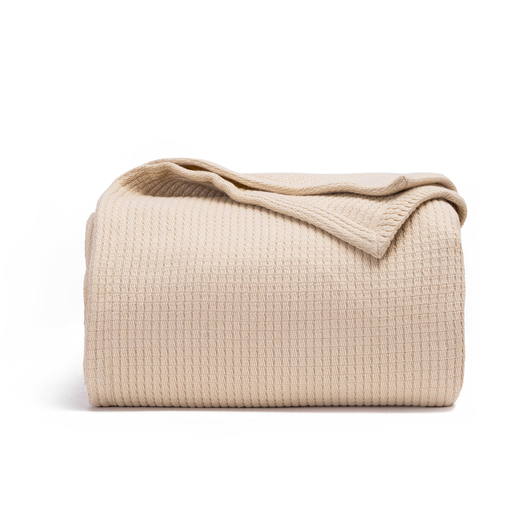 Organic Cotton Rib Weave Throw Blanket, All-Season