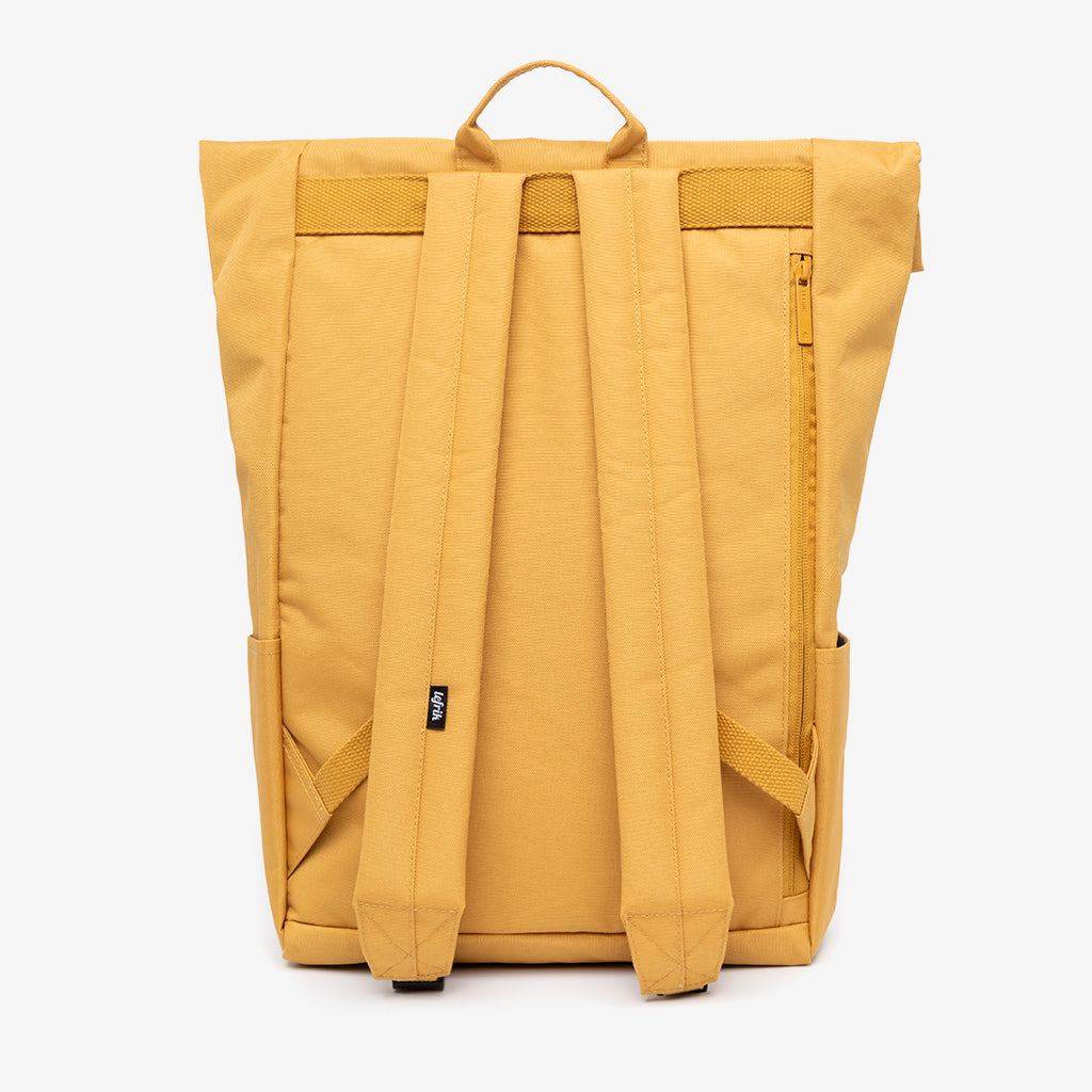 Recycled RPET Roll-Top Backpack, Mustard