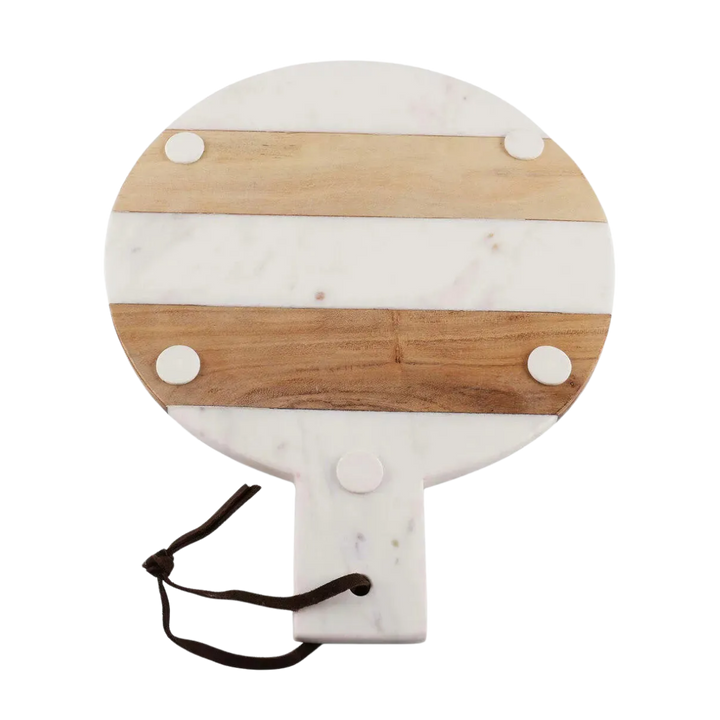 Round Marble Acacia Charcuterie Board