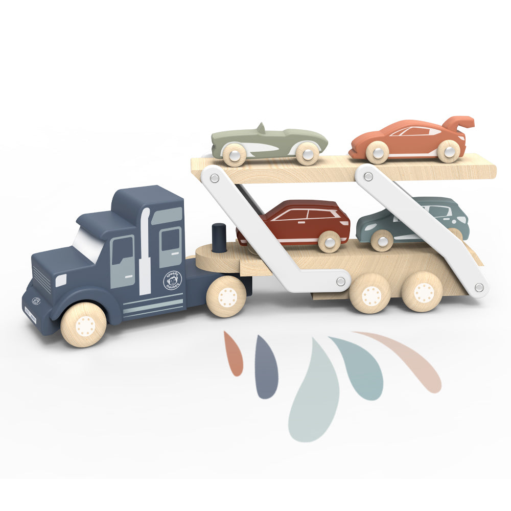 FSC-Certified Wood Car Transporter Toy