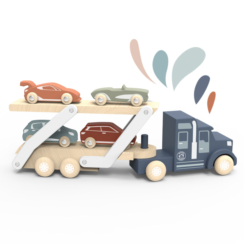 FSC-Certified Wood Car Transporter Toy