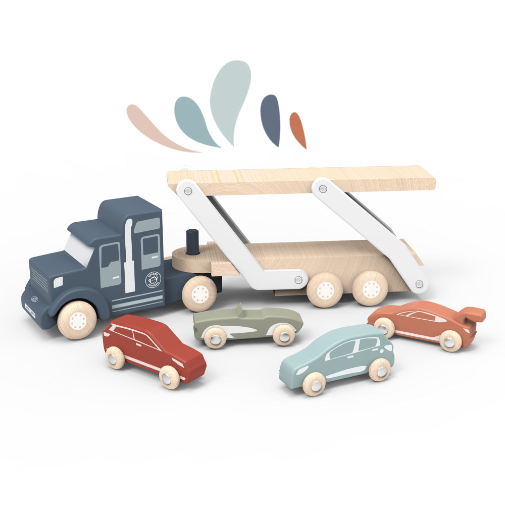 FSC-Certified Wood Car Transporter Toy