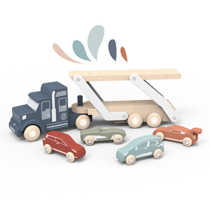 FSC-Certified Wood Car Transporter Toy