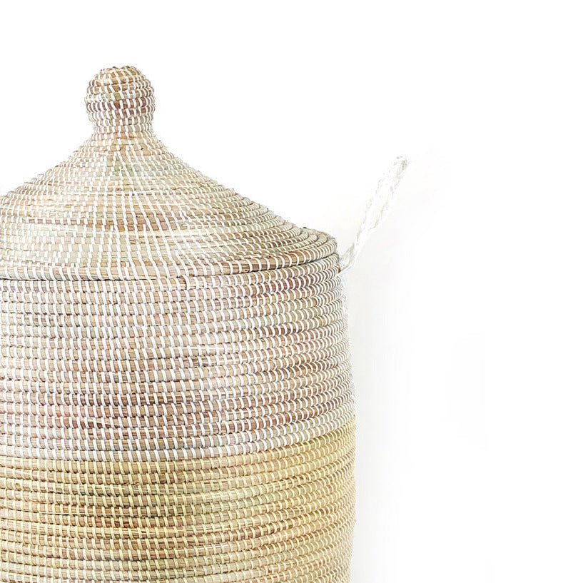Handcrafted Millet Grass Storage Basket, 30" x 6.5"